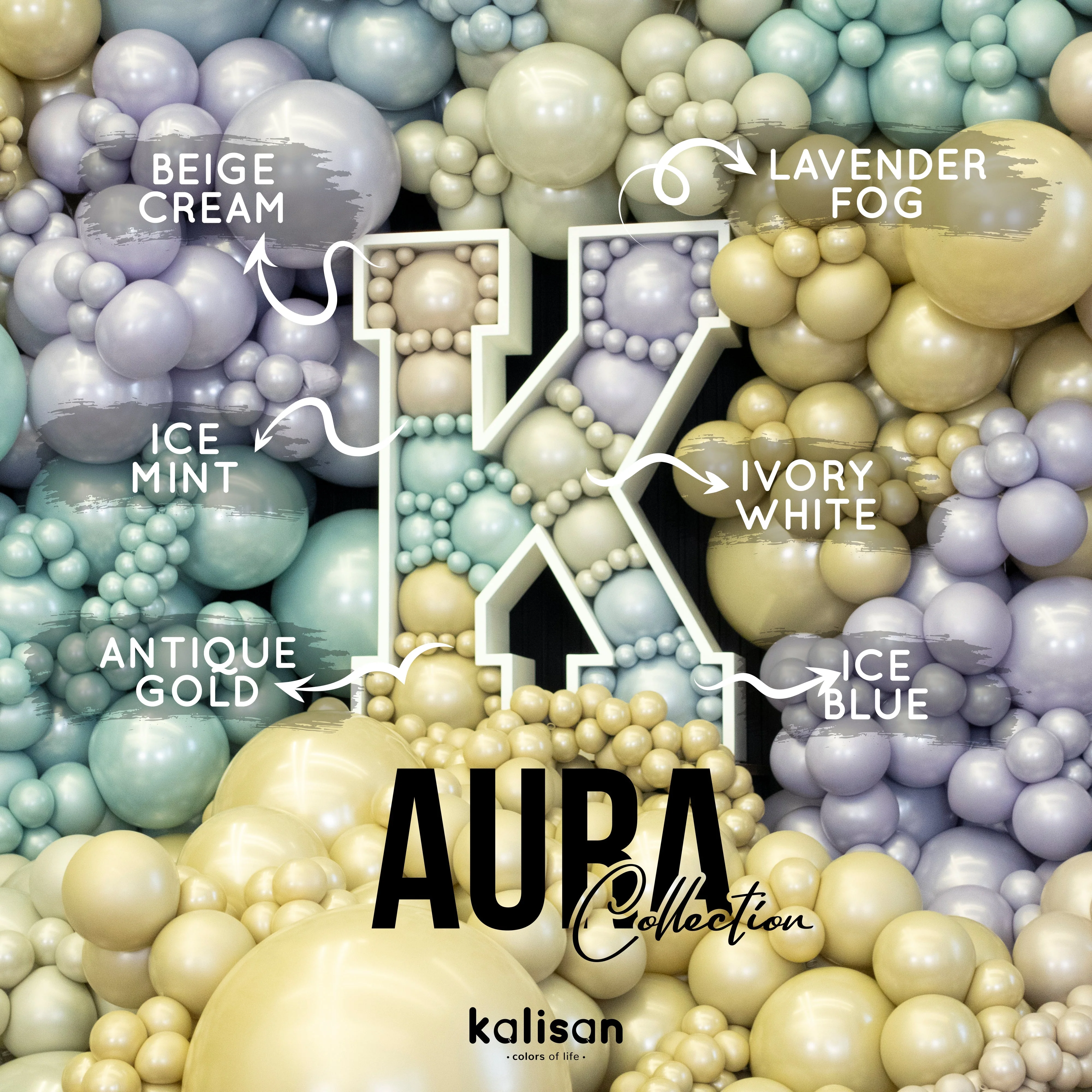 18" Kalisan Brand Latex Balloons Aura Lavender Fog (25 Per Bag) - Image 30