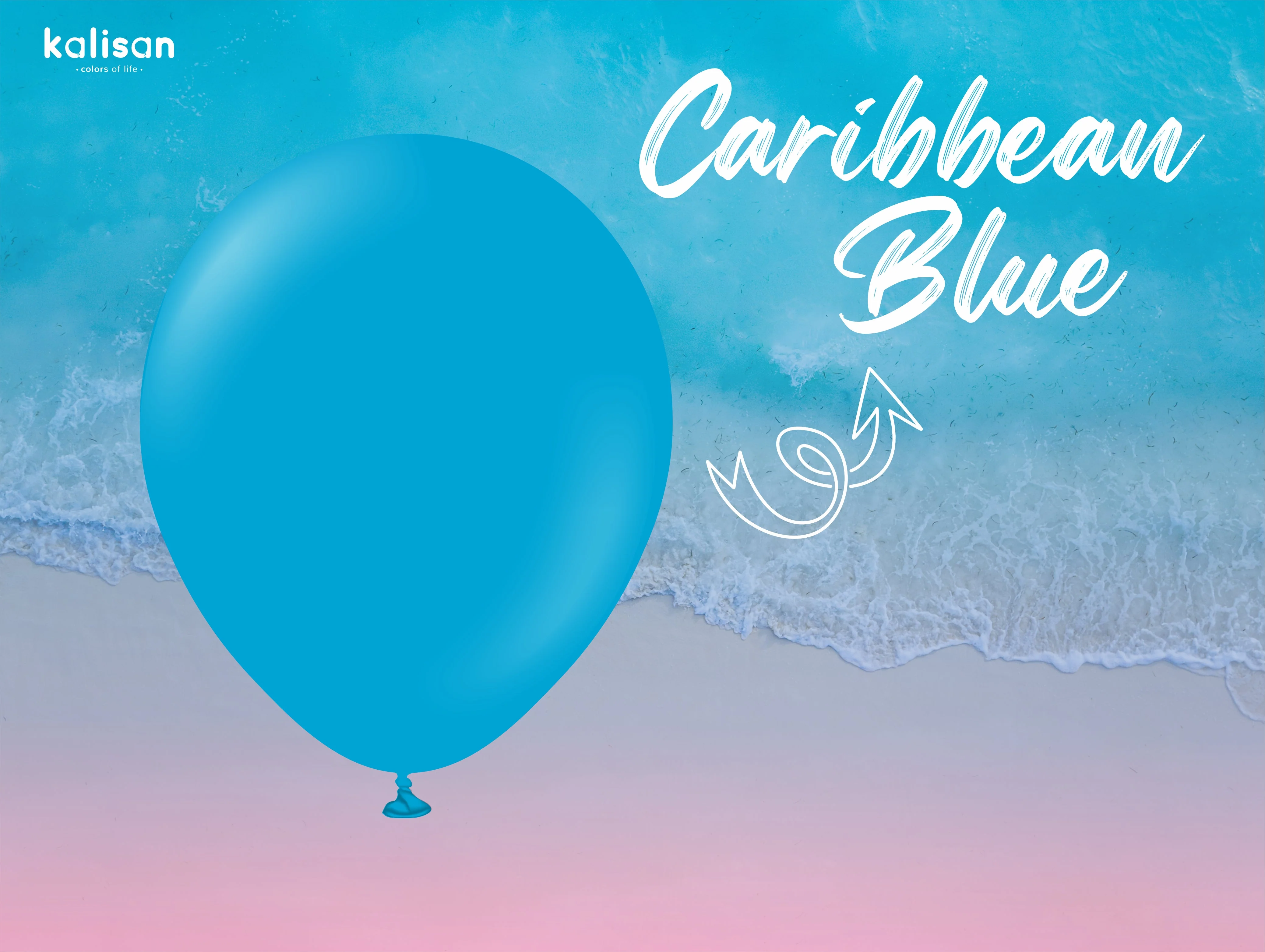 18" Kalisan Latex Balloons Standard Caribbean Blue (25 Per Bag) - Image 8