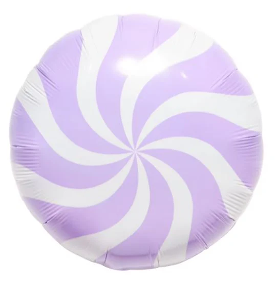 18" Pastel Lavender Colour Wheel Candy Swirl Foil Balloon