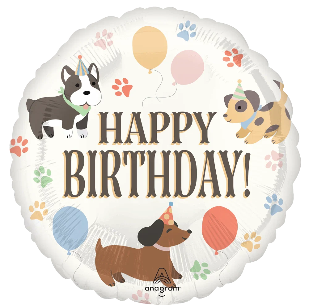 18" Happy Birthday Pawsome Party Foil Balloon