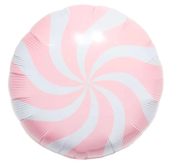 18" Pastel Pink Colour Wheel Candy Swirl Foil Balloon