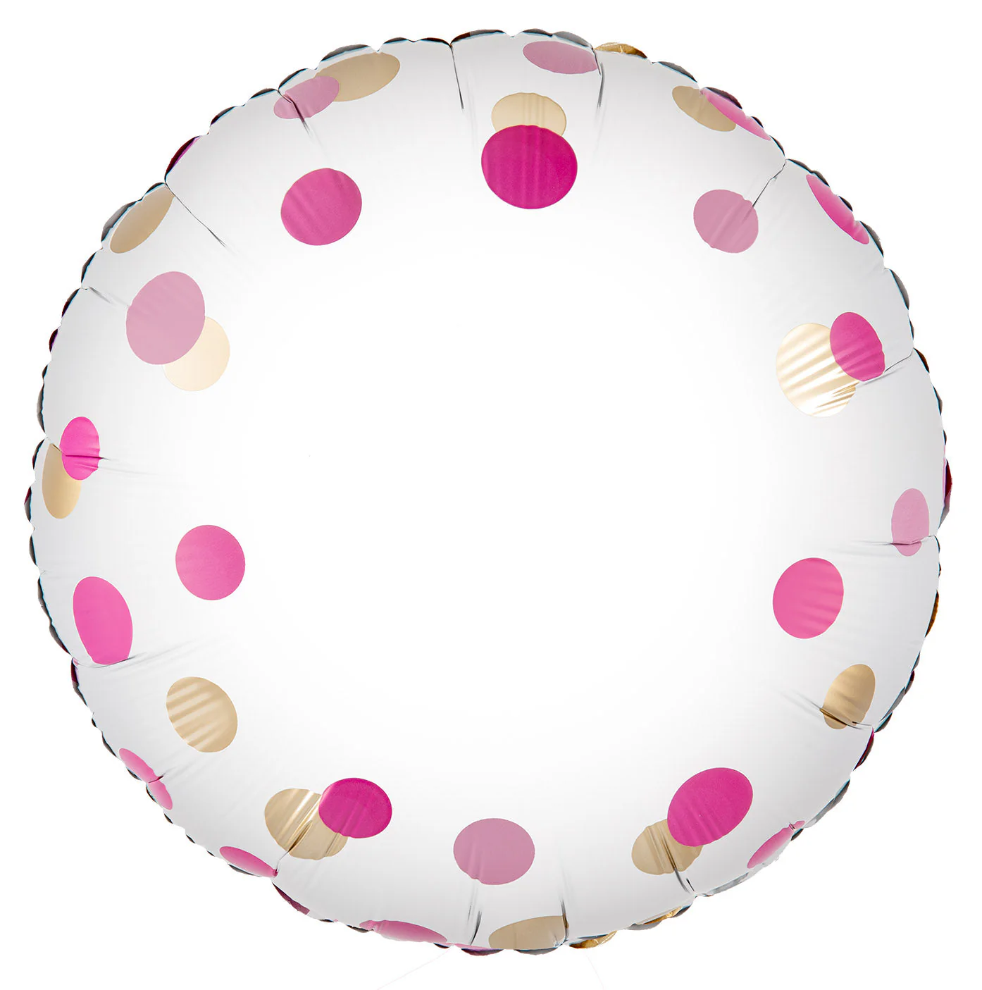 18" Pink Gold Confetti No Message Metallic Oaktree Brand Foil Balloon