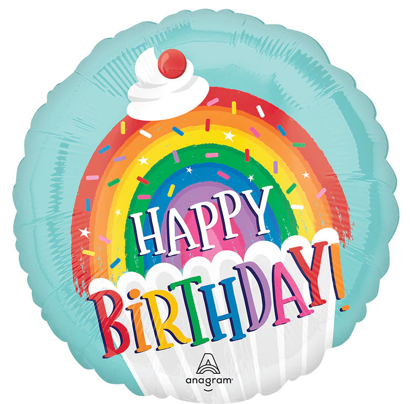 18" Rainbow Sprinkles Birthday Foil Balloon