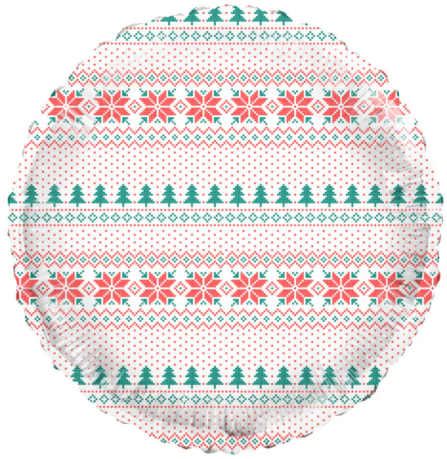 18" Round Feelin Festive Print Foil Balloon