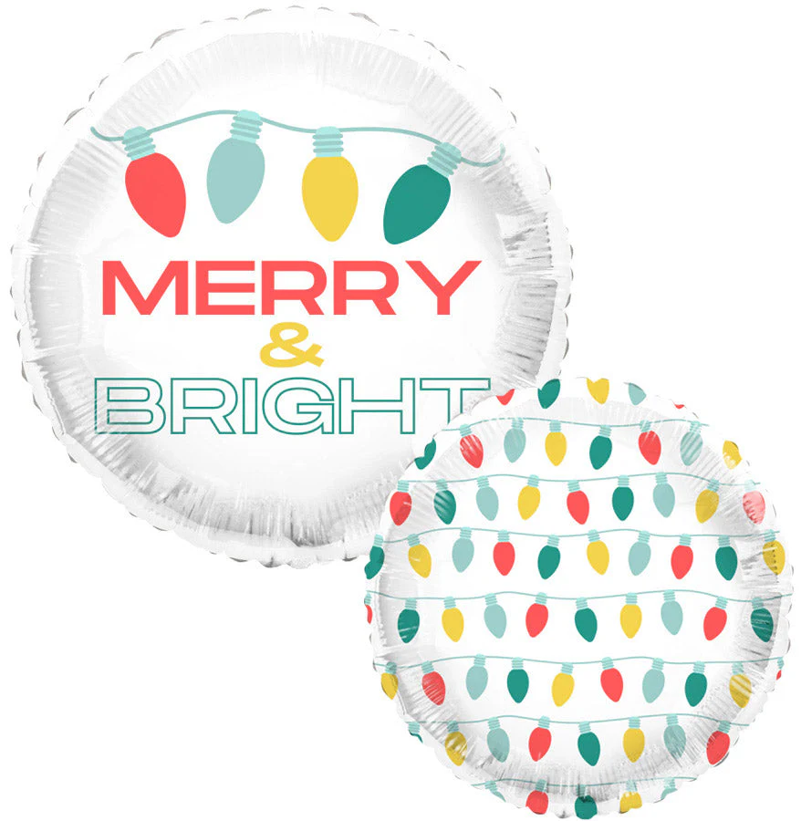 18" Round Festive & Bright Foil Balloon
