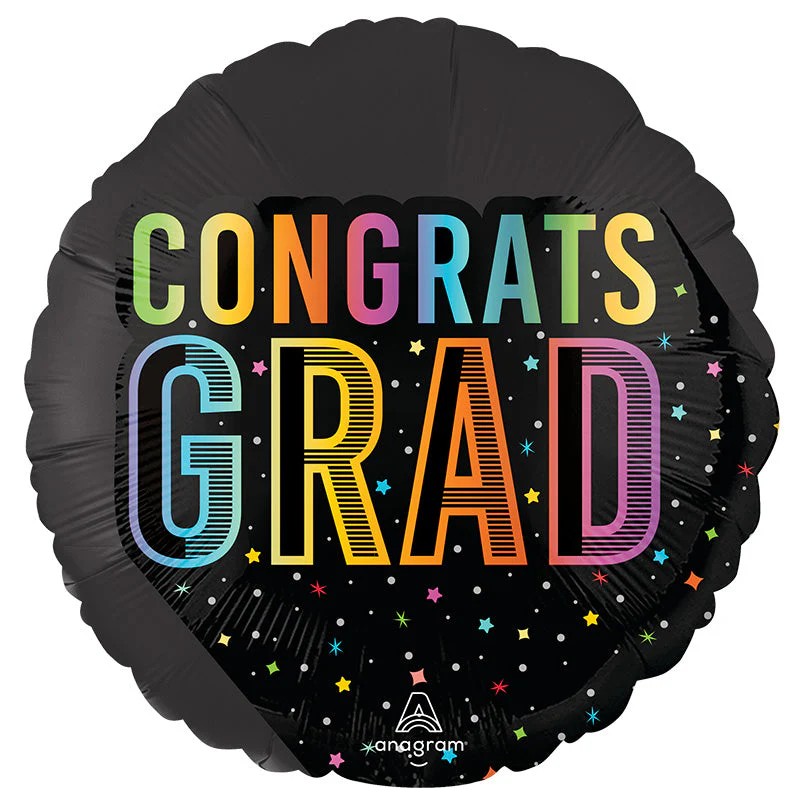 18" Satin Cosmic Future Grad Foil Balloon