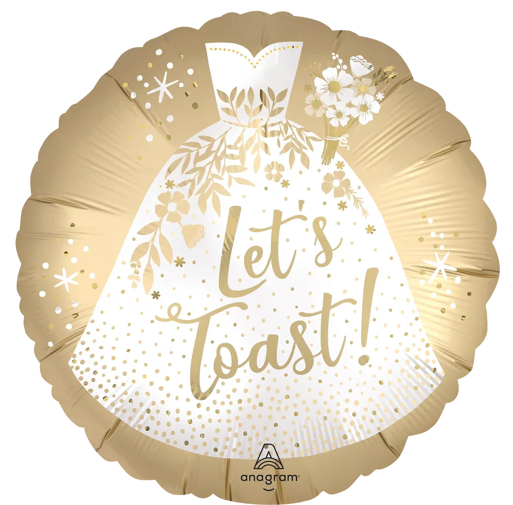 18" Wedding Satin Let's Toast Foil Balloon