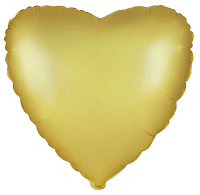 18" Satin Pastel Gold Heart Solid Color Foil Balloons Brand Flexmetal