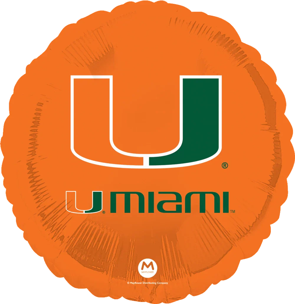 18" Collegiate University of Miami Foil Balloon