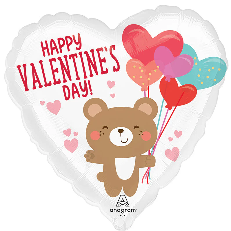 18" Valentine Bear Hug Foil Balloon