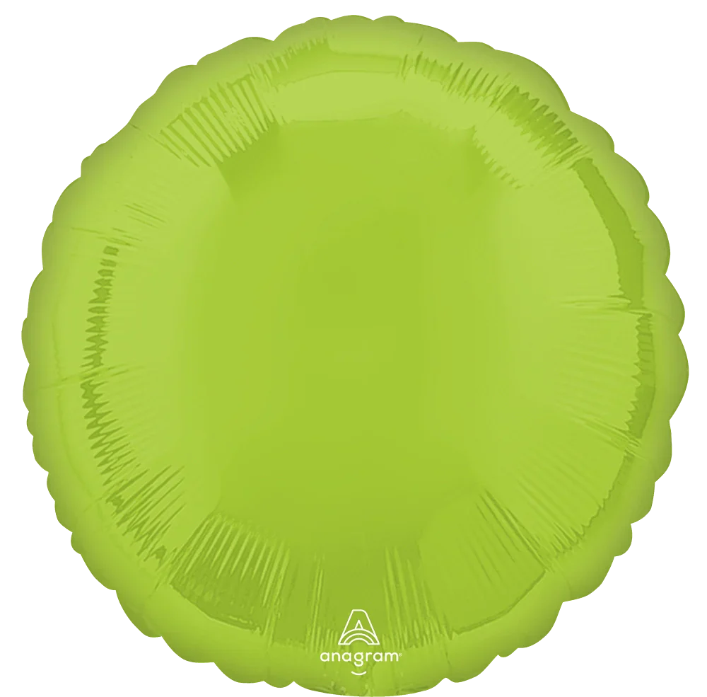 18" Vibrant Circle Round Green Foil Balloon