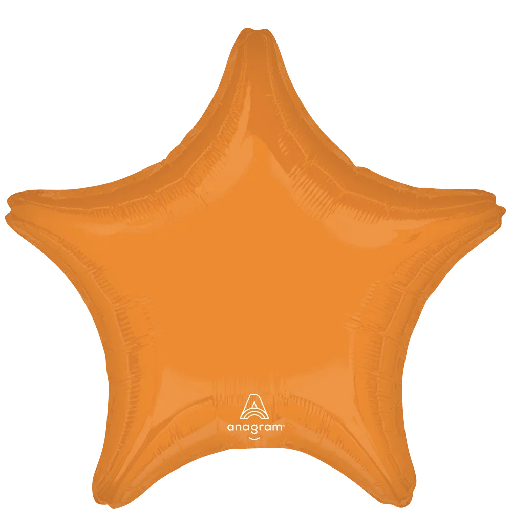18" Vibrant Star Orange Foil Balloon
