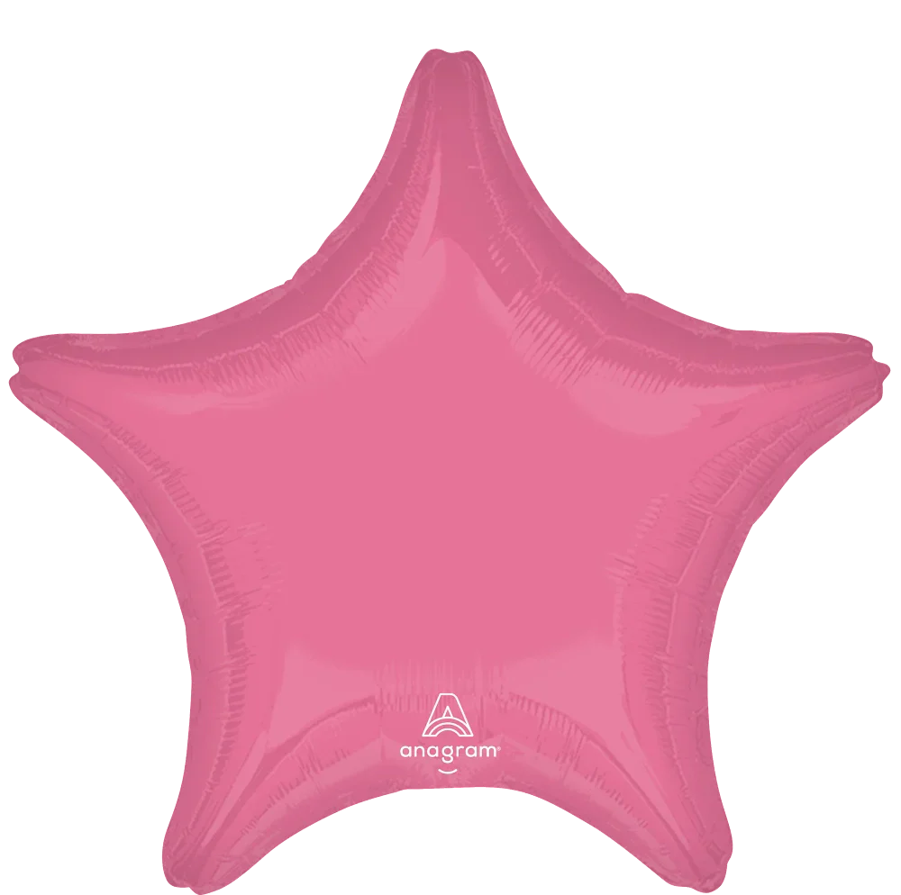 18" Vibrant Star Pink Foil Balloon