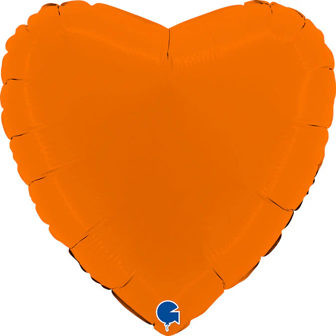 18" Heart Matte Orange Foil Balloon