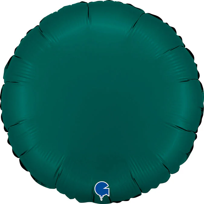 18" Round Satin Emerald Green Foil Balloon