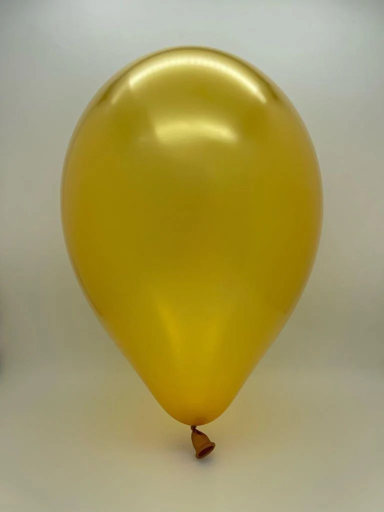 19" Gemar Latex Balloons (Bag of 25) Metallic Gold - Image 2