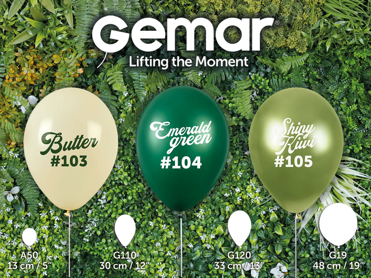 19" Gemar Latex Balloons (Bag of 25) Standard Emerald Green - Image 3