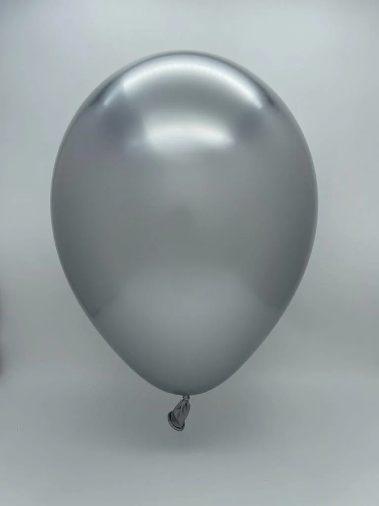 19" Gemar Latex Balloons Pack Of 25 Shiny Silver - Image 2
