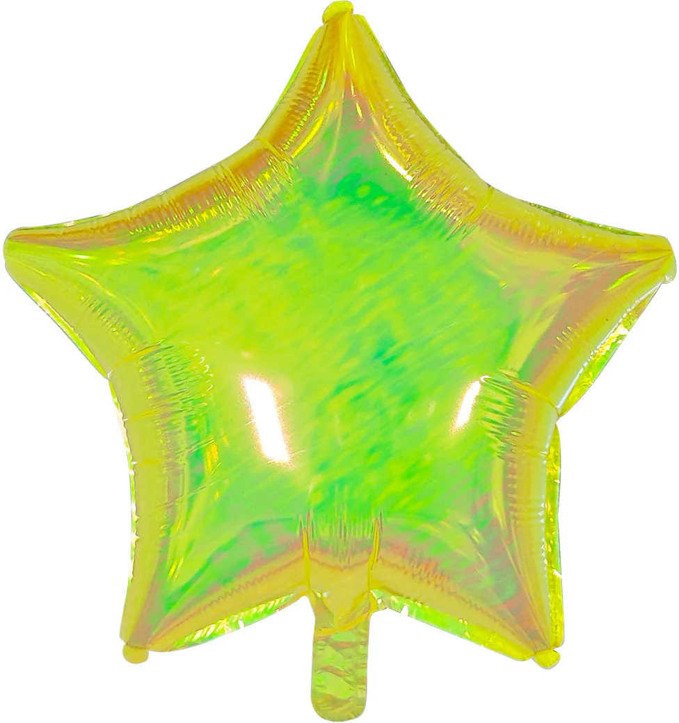 19" Airfill Decor Only Pearl Lustrous Iridescent Yellow Star Balloon