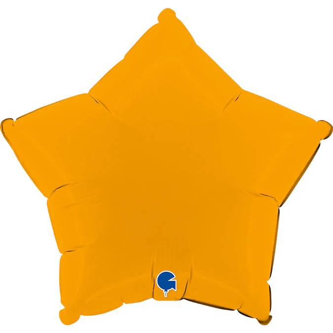 18" Star Matte Mustard Foil Balloon