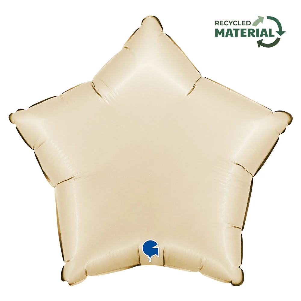 18" Star Satin Cream Foil Balloon