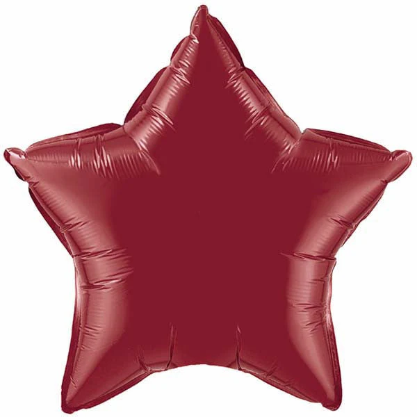 20" Burgundy Solid Color Star Balloon