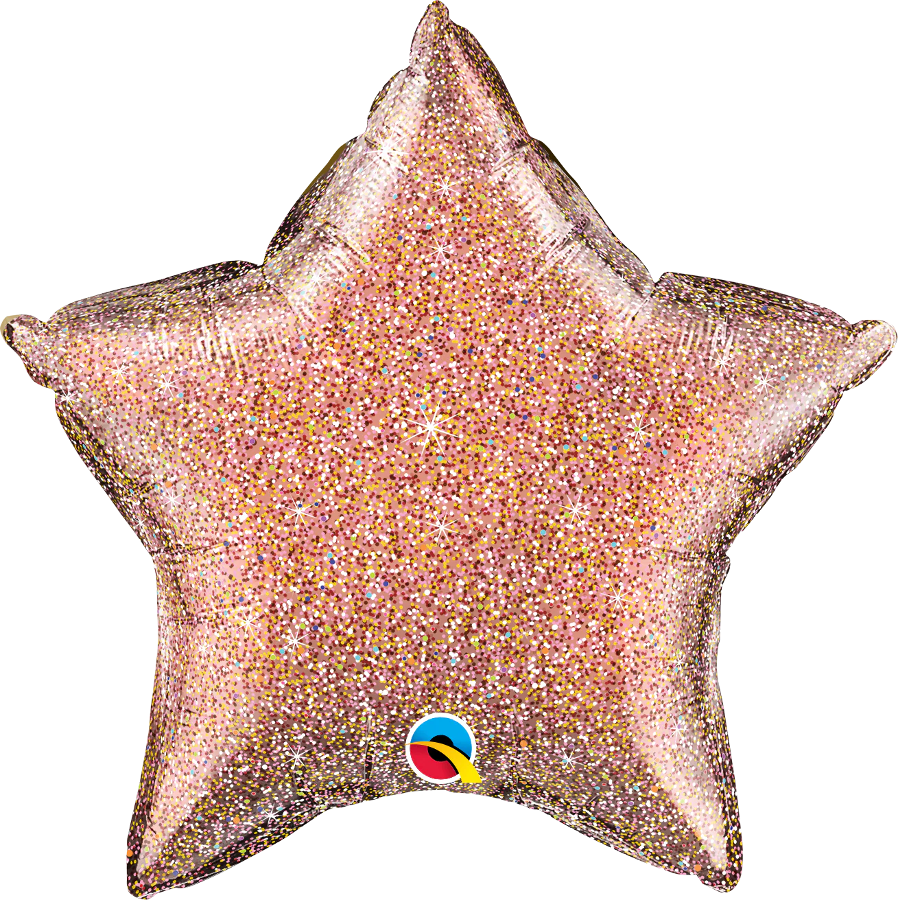 20" Glittergraphic Star Rose Gold Foil Balloon