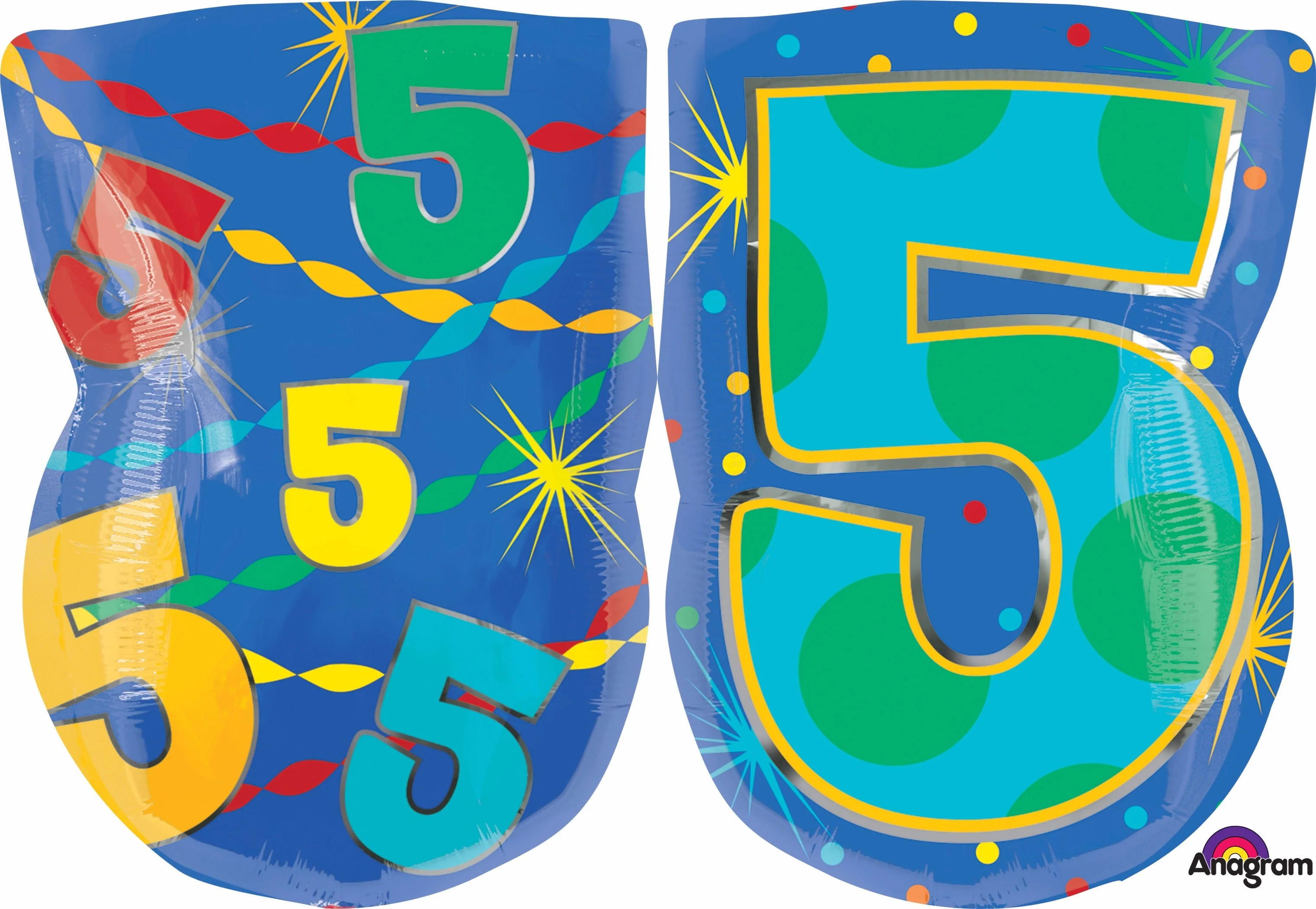 20" Number 5 Confetti Dots Balloon