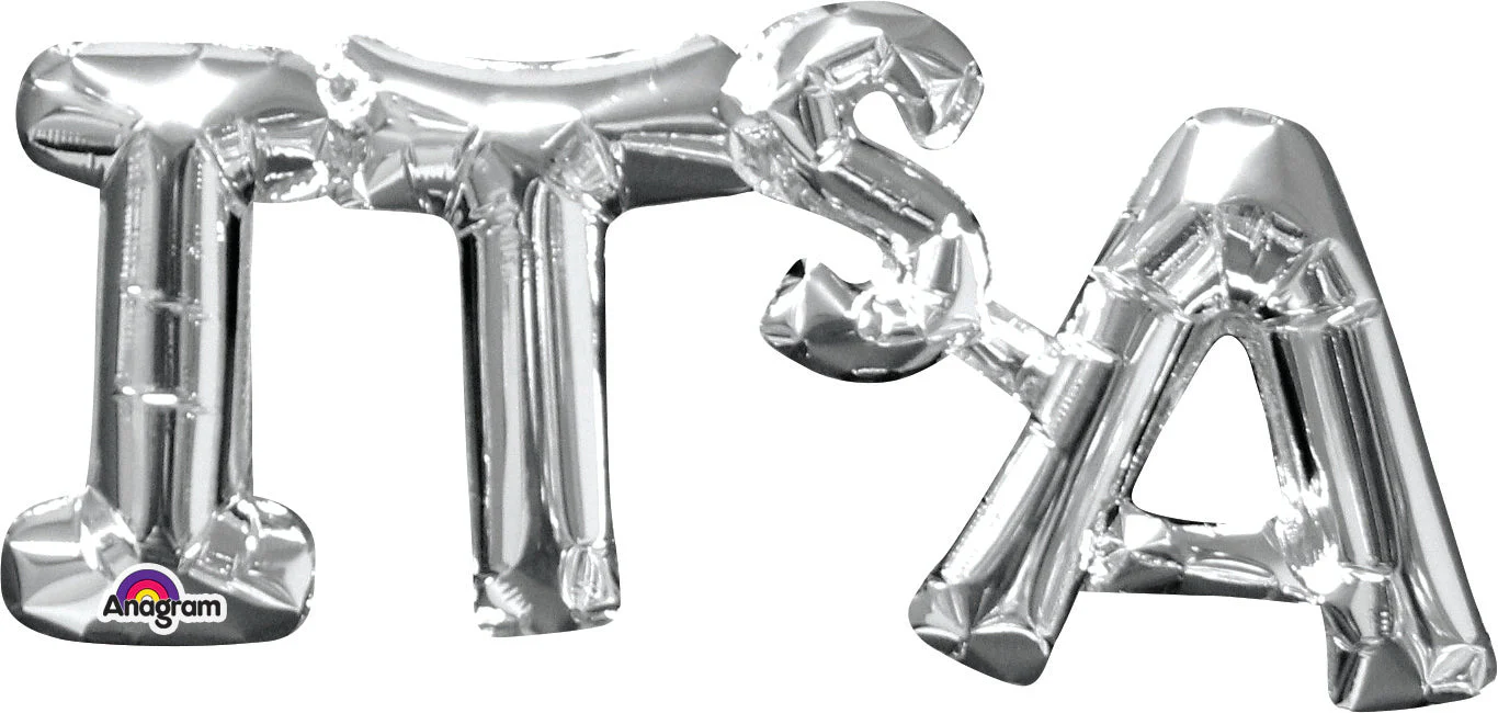 20" Jumbo Phrase "IT's A " Silver Balloon Packaged