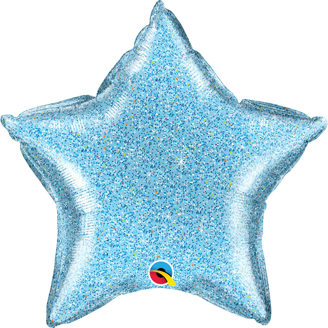 20" Star Glittergraphic Light Blue Foil Balloon