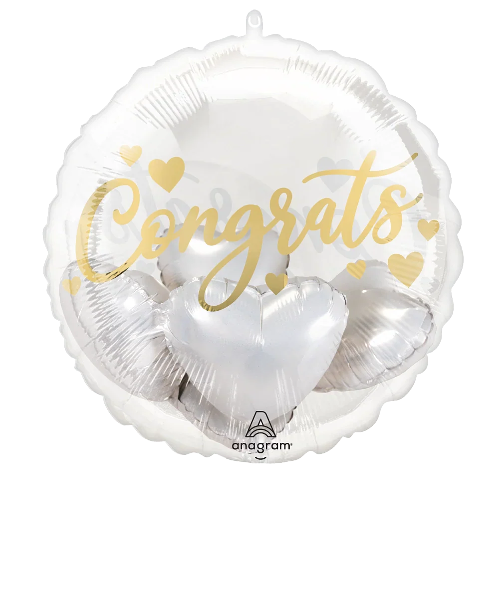 20" Insider Congrats with Hearts Foil Balloon