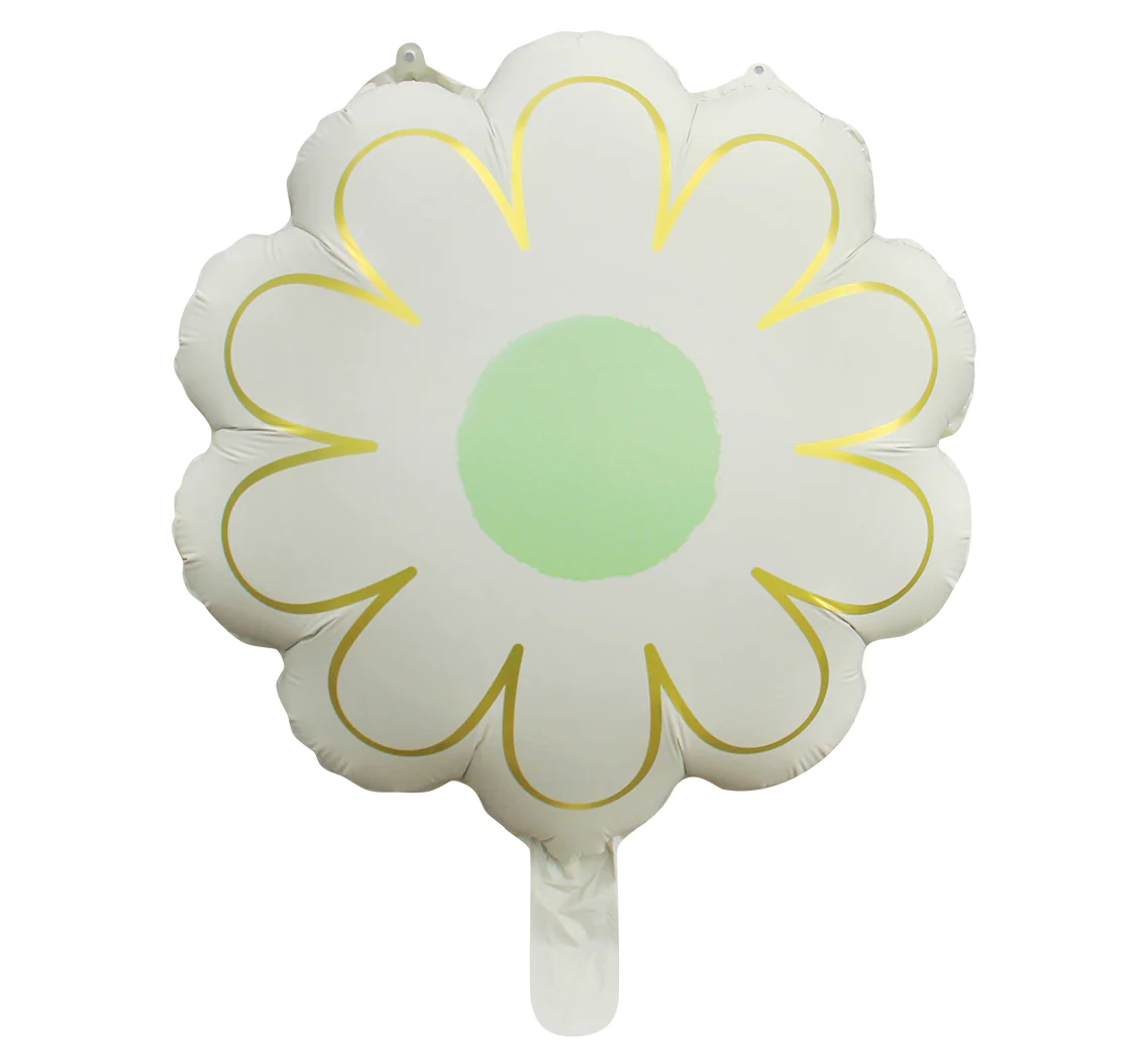 20" Matte Daisy Flower Foil Balloon Cream/Ivory