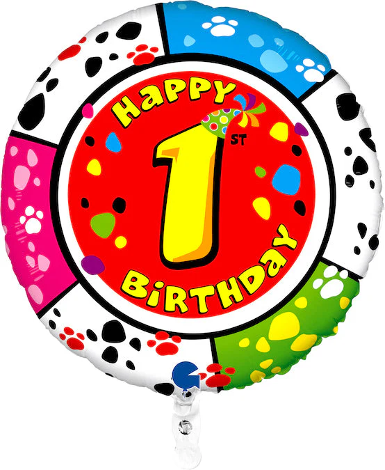 21" Animaloons Happy Birthday 1st Dog Foil Balloon