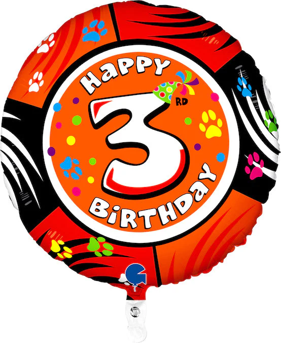 21" Animaloons Happy Birthday 3rd Fox Foil Balloon