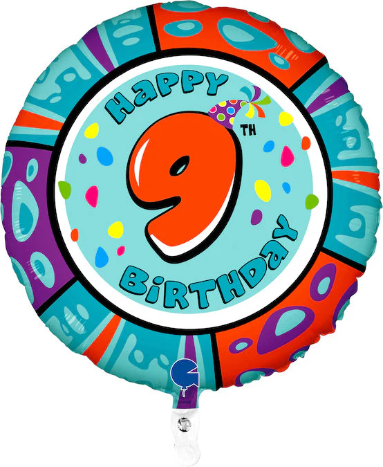 21" Animaloons Happy Birthday 9th Gecko Foil Balloon