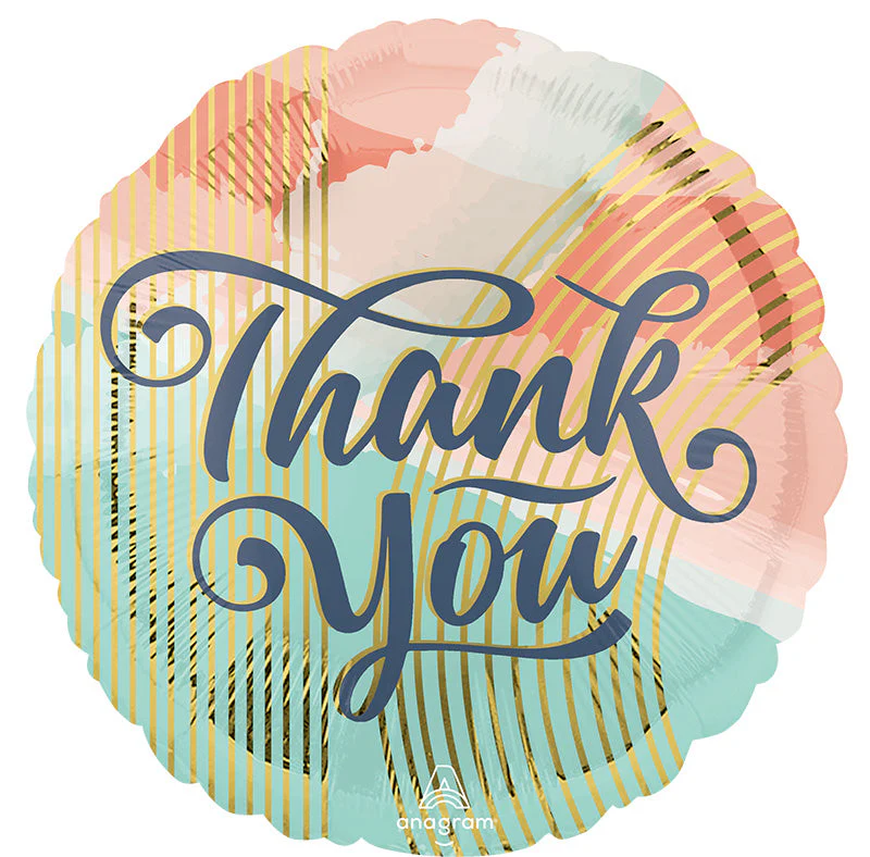 21" Jumbo Thank You Pastel Clouds Foil Balloon