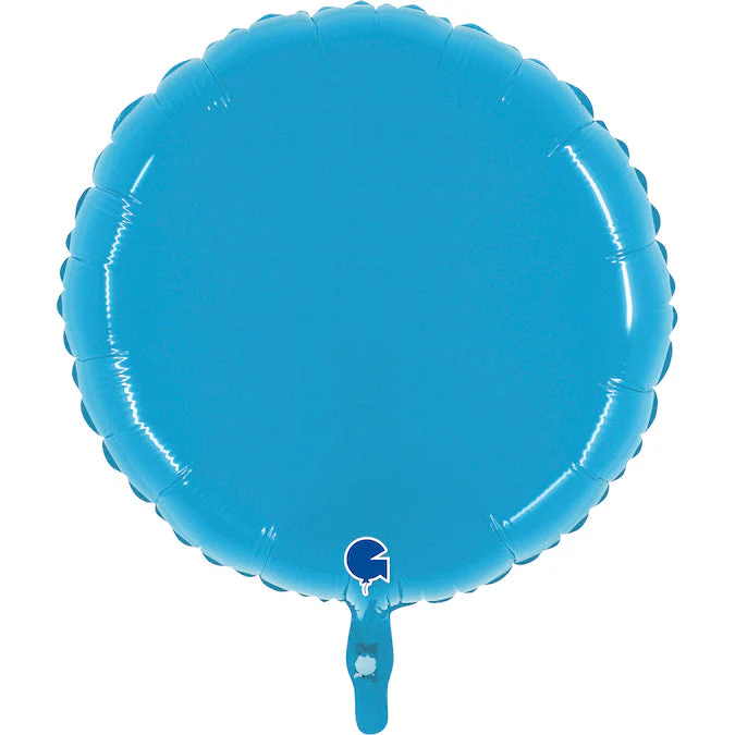 21" Round Cyan Fluorescent Foil Balloon