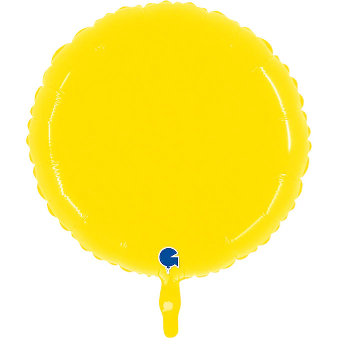 21" Round Yellow Fluorescent Foil Balloon