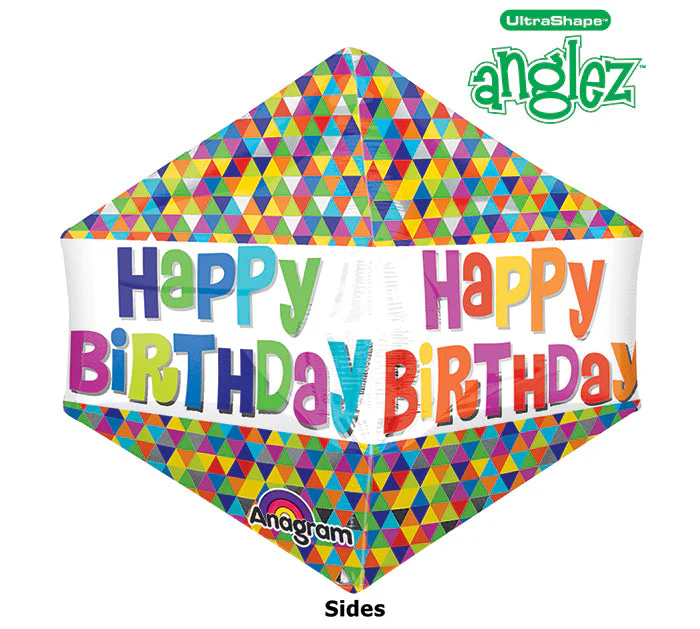 21" UltraShape Anglez Happy Birthday Balloon Packaged