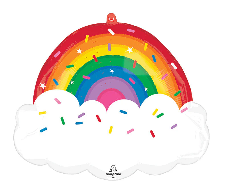 21" SuperShape Rainbow Sprinkles Birthday Foil Balloon