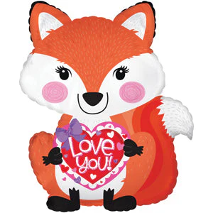 22" Love You Fox Foil Balloon