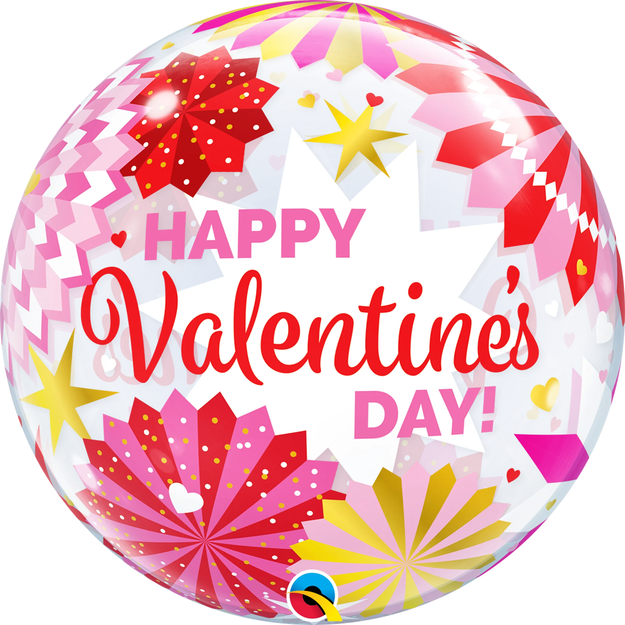 22" Valentine's Day Paper Fans Bubble Balloon