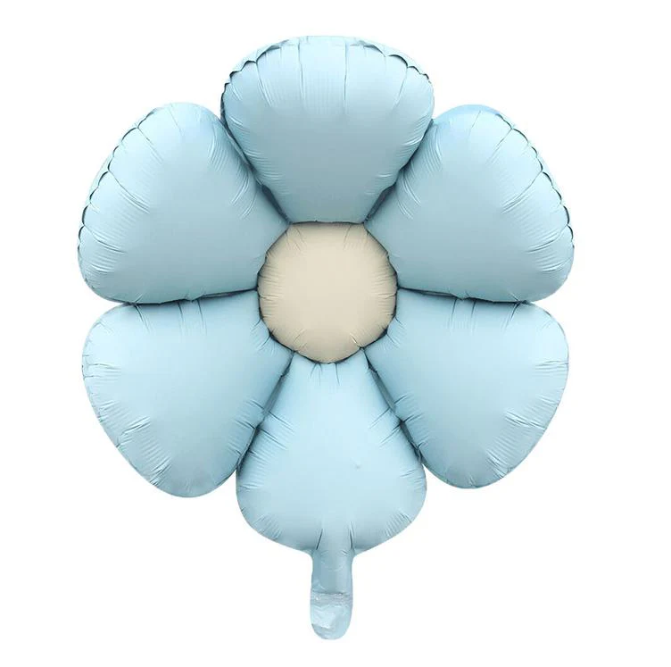 22" Matte Blue Flower Foil Balloon