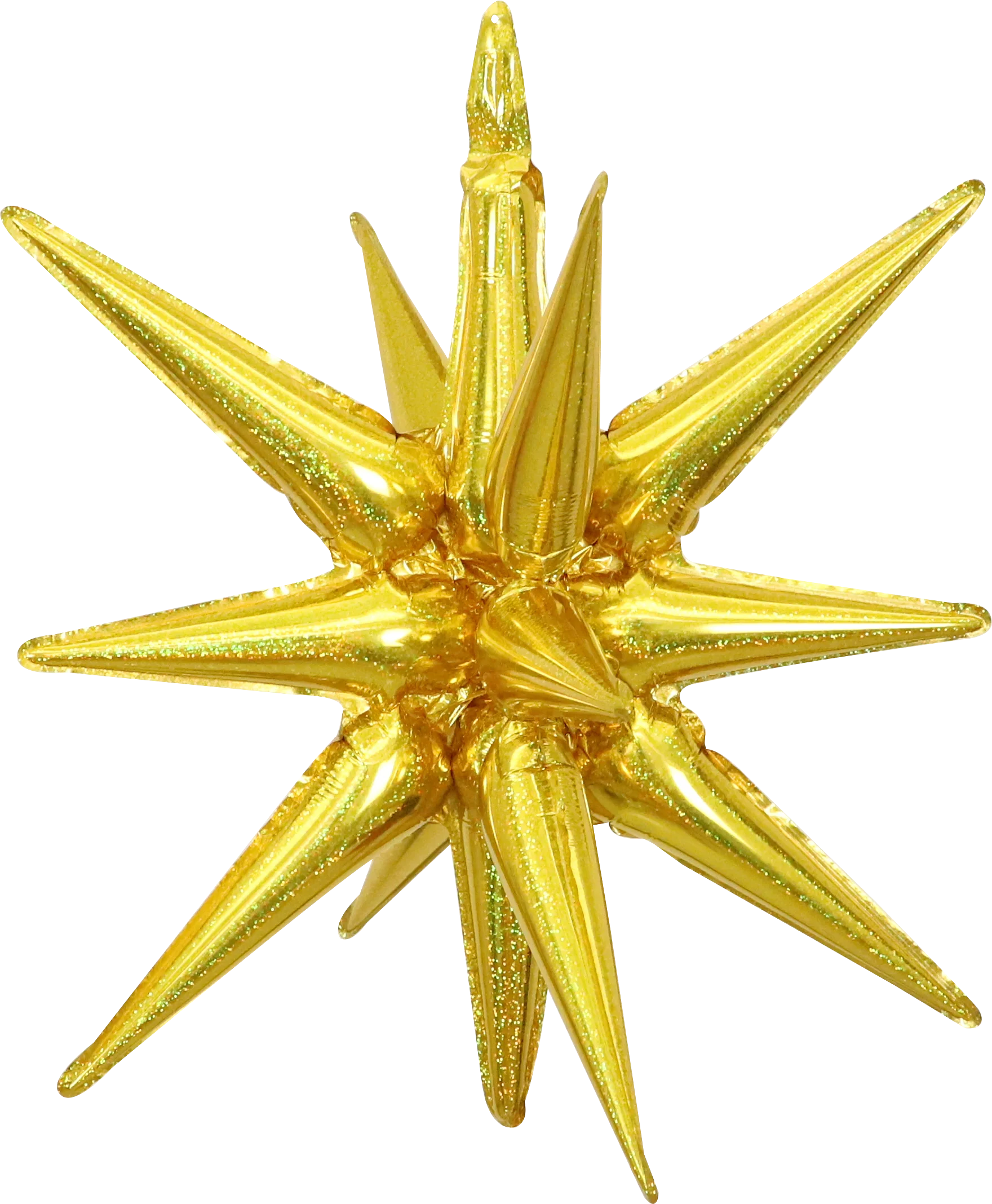 22" Airfill Only Pop Star Starburst Magic Foil Balloon (One Piece) Laser Gold