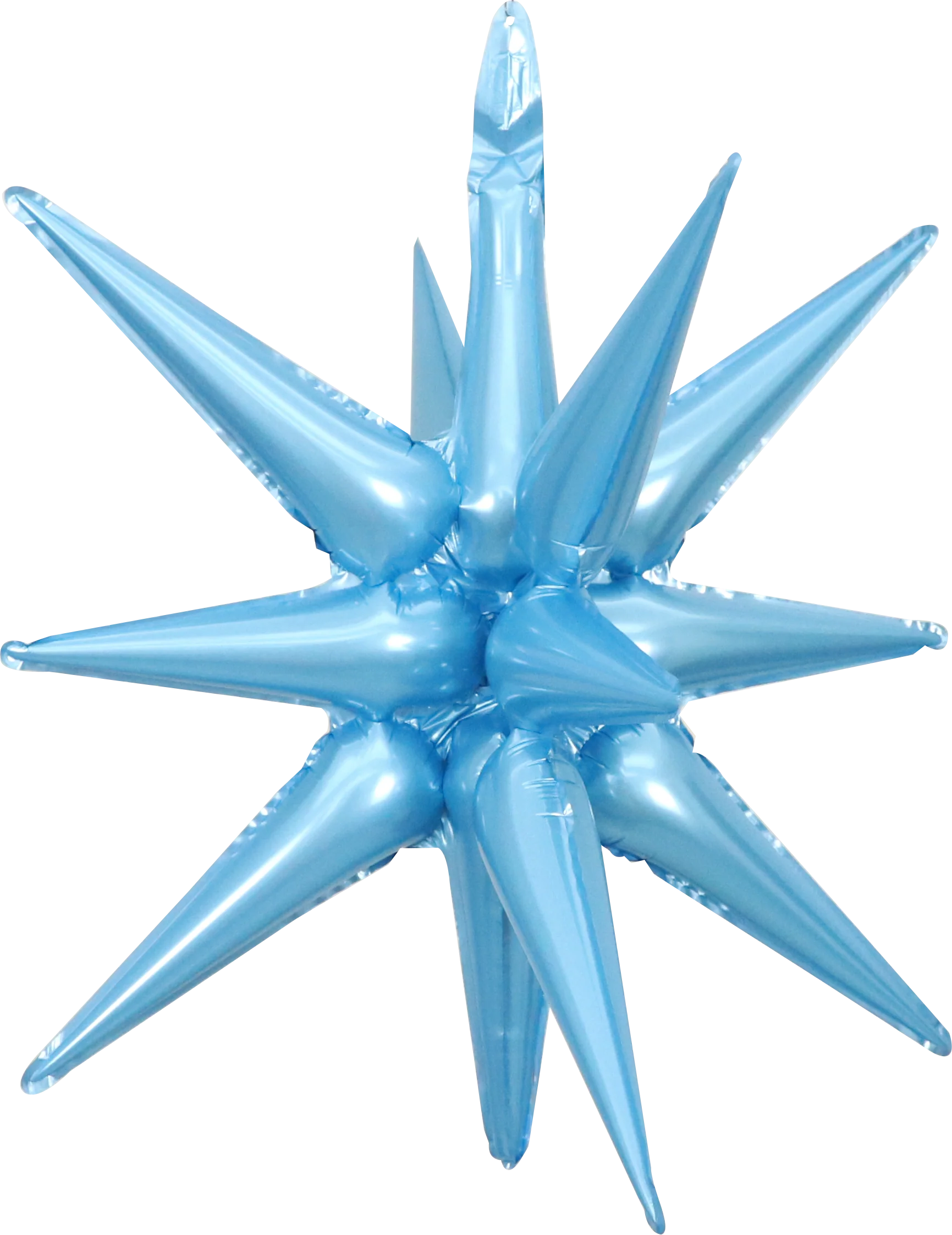 22" Airfill Only Pop Star Starburst Magic Foil Balloon (One Piece) Light Blue