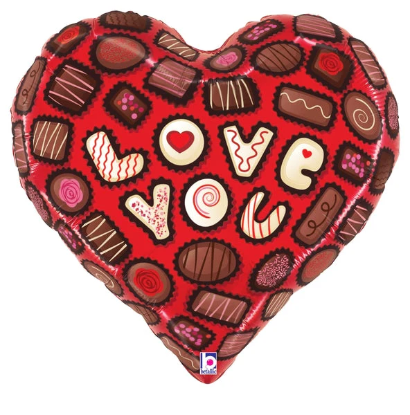 23" Foil Shape Love You Chocolates Foil Balloon