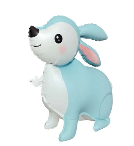 23" Airfill Only Easter Matte Maca Blue Standing/Sitting Matte Rabbit/Bunny Foil/Mylar Balloon