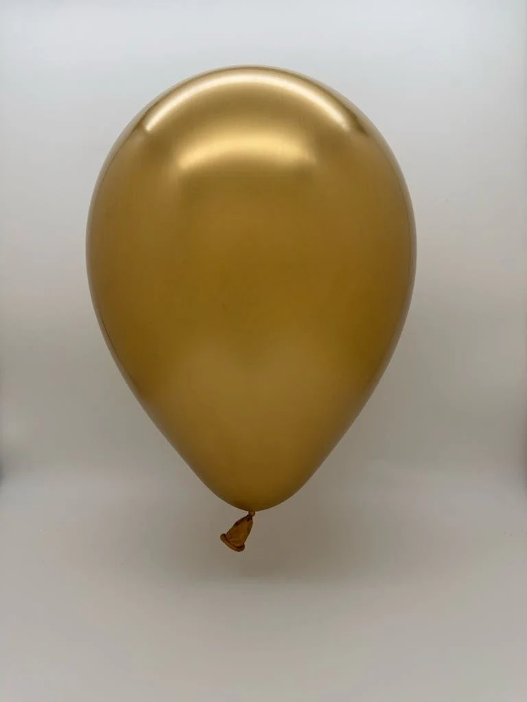 23'' Balloonia Latex Balloons Professional Line Brilliant Gold (5 Per Bag) - Image 2