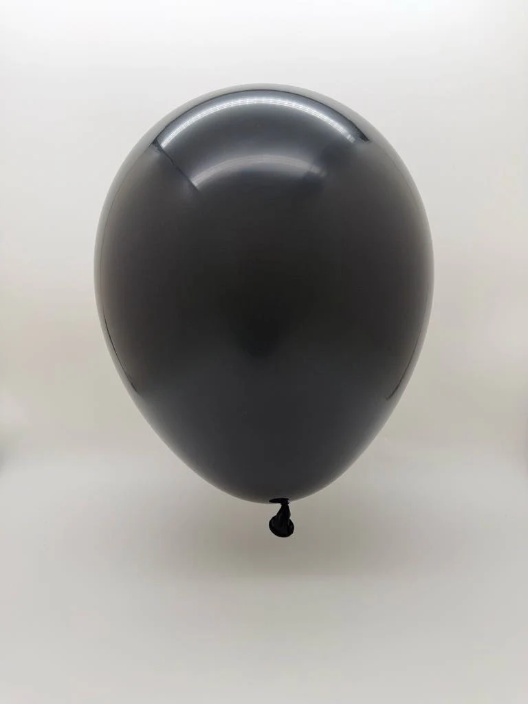 23'' Balloonia Latex Balloons Professional Line Standard Black (5 Per Bag) - Image 2