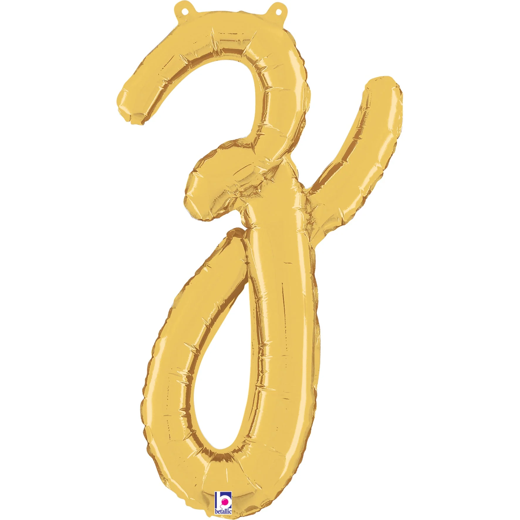 24" Air Filled Only Script Letter "Z" Gold Foil Balloon (Sticks Sold Separately)